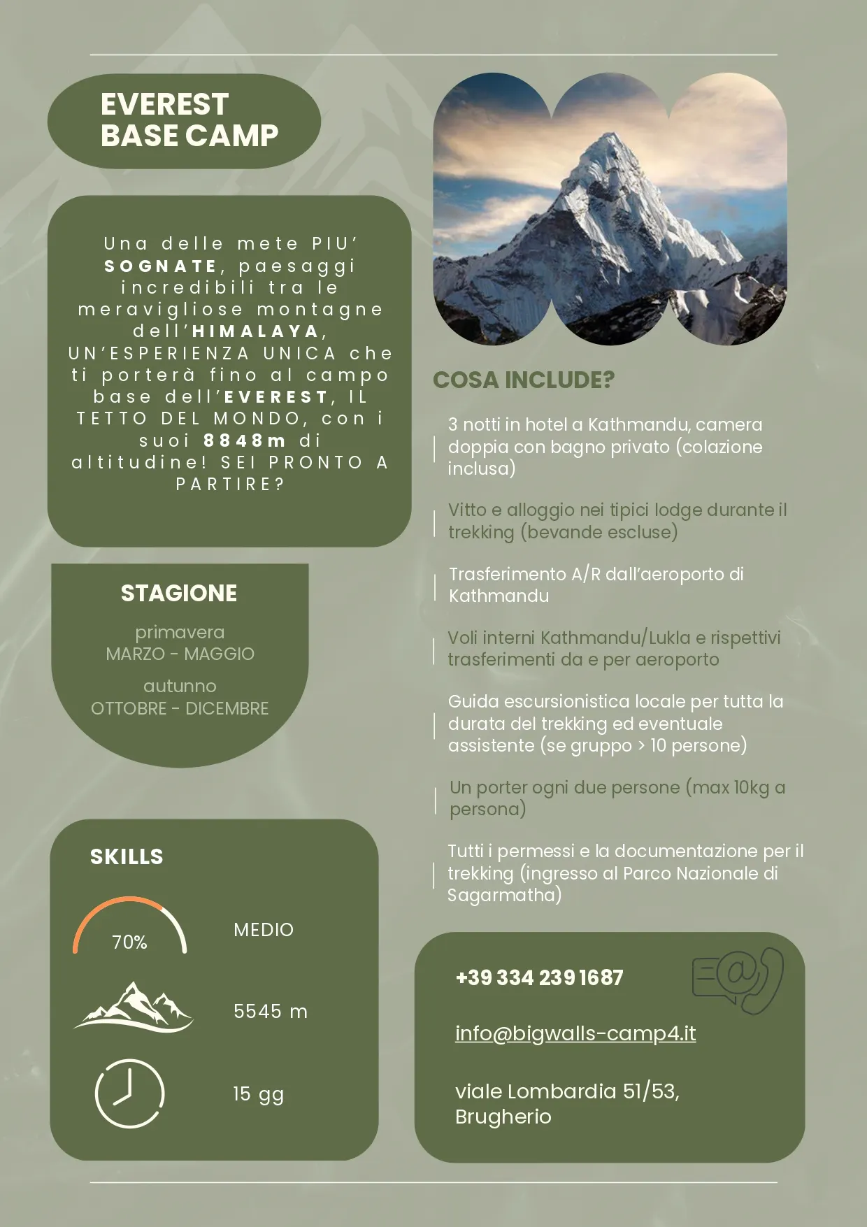 Scheda e programma Everest Base Camp, pagina 1